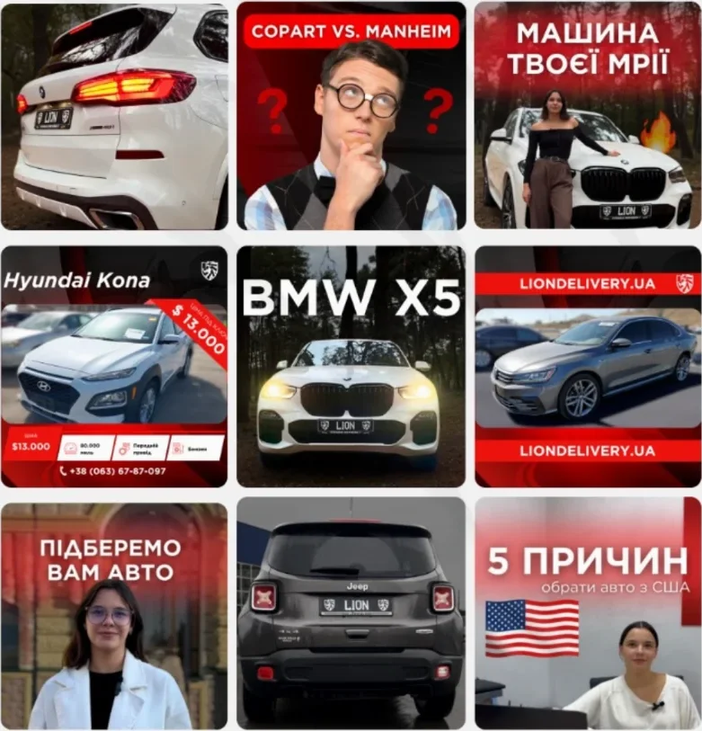 Приклад візуалу: Авто з США